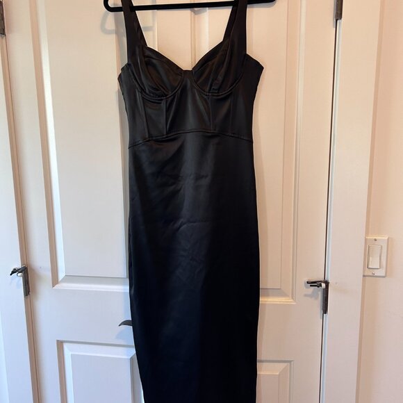 Black Satin Corset Dress - Picture 5 of 8